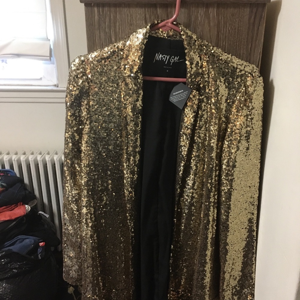 Nasty Gal Sequin Jackets. NWOT. Gold available